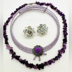 Purple jewelry lot